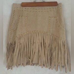 Women’s Faux Suede Fringe Skirt
